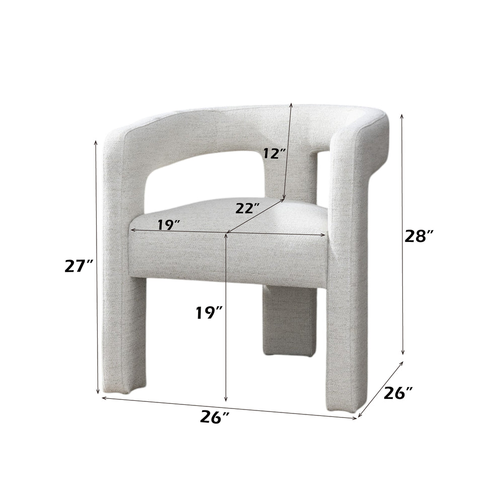 English Elm Lomas Beige Boucle Side Chair Set of 2 - Contemporary Upholstered Dining Chairs, Foam-Padded Comfort, No Assembly Needed B2726P269305