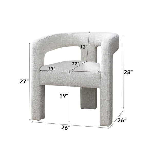 English Elm Lomas Beige Boucle Side Chair Set of 2 - Contemporary Upholstered Dining Chairs, Foam-Padded Comfort, No Assembly Needed B2726P269305