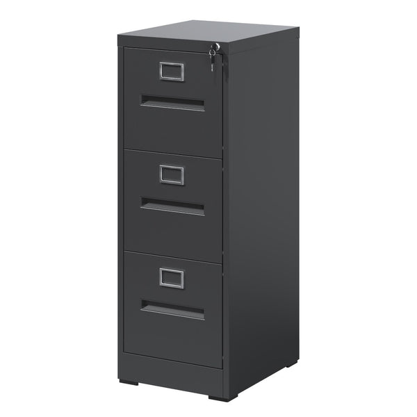 English Elm 3 Drawer Steel Vertical File Cabinet with Lock for Home Office Legal Letter Folders T2398P272052