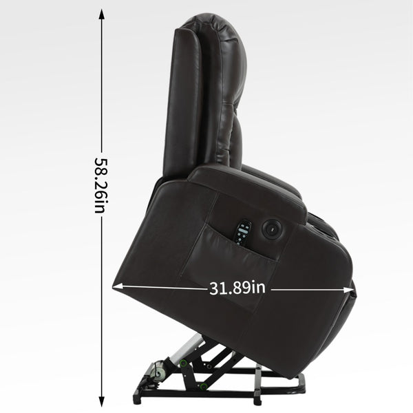 English Elm Infinite Power Lift Recliner with Massage Heating and Usb for Elderly Support W1803S00057