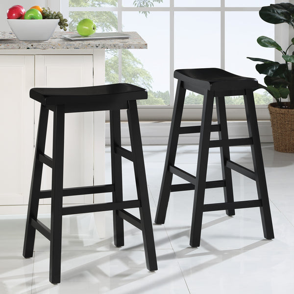 OSP Home Furnishings Tulsa 29" Saddle Stool - Set of 2 Black