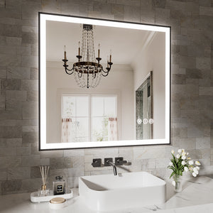 English Elm 32x36 Frameless LED Bathroom Mirror Smart Mirror with Dimmable 3000-6000K, Anti-Fog, UL-Certified Safety T3757P346986