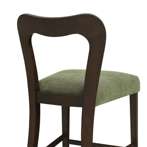 English Elm Christopher Knight Home® - Counter Stool with Curved Ergonomic Back, Solid Rubberwood Frame and Plush Upholstered Seat for Comfort Dark Brown,Green N771P254008L