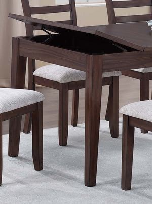 English Elm Walnut Counter Height Dining Table with Lift-Top Storage & Drawer, Seats 6, Modern Tapered Legs Walnut 41 L x 8 W x 71 H B011P370874