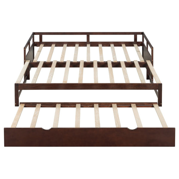 English Elm Extending Twin Daybed with Pull Out Trundle Solid Pine Wood Frame Guest Room N708P336535P