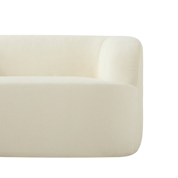 English Elm [new]86" Chenille Cloud Sofa Curved Legless 3-seater with Pocket Springs for Living Room Beige N723P404465A