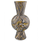 Brown Marbleized Round Vase