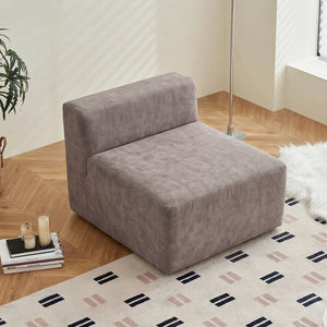 English Elm Cube Velvet Lounge Chair Dense Foam Compact Seat for Bedroom or Studio Apartment W3670P355790