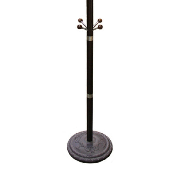 English Elm 73" Tall Chrome and Wood Coat Rack Espresso Finish — Stable 73" organizer with 22.25" base for coats, hats, scarves B072115913