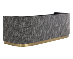 Sunpan Larron Sofa - Contemporary Two-tone Design In Abbington Black & Hobbes Night With Gold Accents Black Fabric 111938