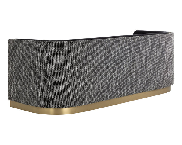 Sunpan Larron Sofa - Contemporary Two-tone Design In Abbington Black & Hobbes Night With Gold Accents Black Fabric 111938