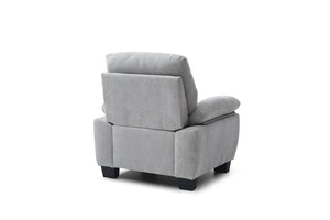 English Elm Summerton Plush Chenille Accent Chair with Removable Back, Coil Spring Seat and Padded Arms Gray 31 L x 36 W x 15 H B078P349527