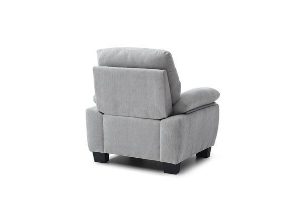 English Elm Summerton Plush Chenille Accent Chair with Removable Back, Coil Spring Seat and Padded Arms Gray 31 L x 36 W x 15 H B078P349527