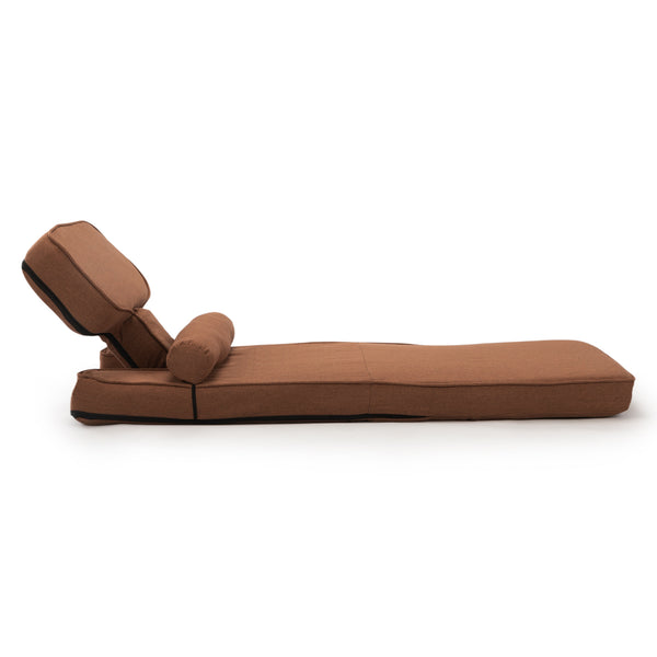 English Elm Multi-functional Foldable Sofa Bed with 5 Adjustable Angles, Removable Pillow & Tray, Dark Brown W2181P293644