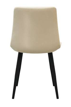 English Elm Beige Cotton Linen Armless Dining Chairs with Oak Legs Ergonomic Set of 2 Beige W5815P476404