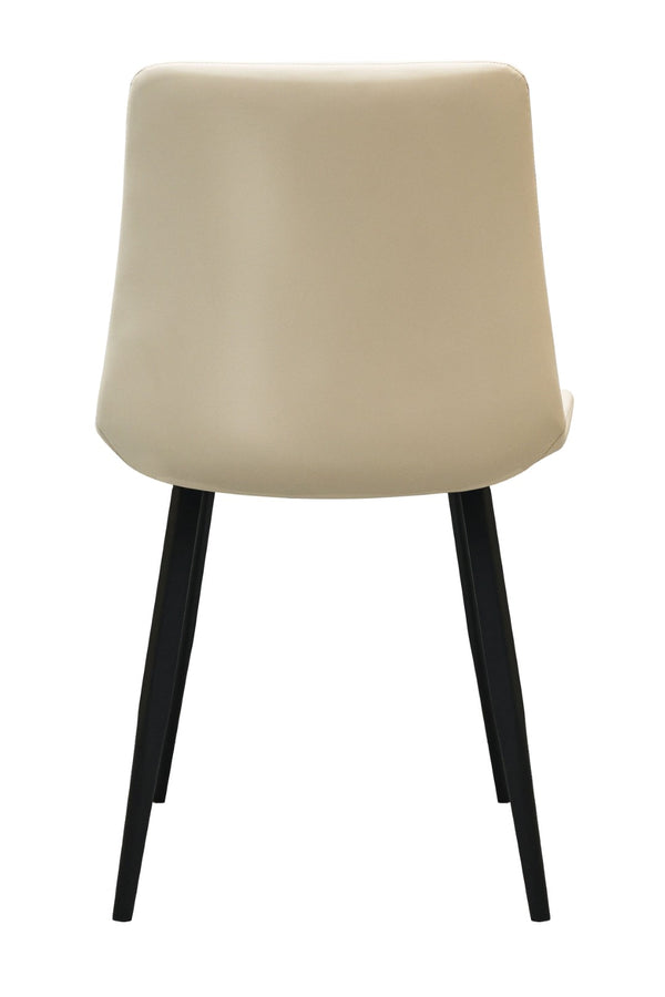 English Elm Beige Cotton Linen Armless Dining Chairs with Oak Legs Ergonomic Set of 2 Beige W5815P476404
