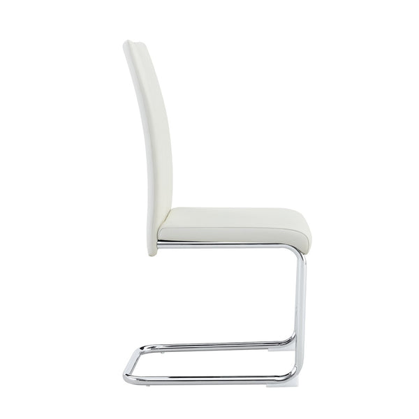 English Elm A Set of 2 Glam Faux Alligator Pvc Barstools with Crystal Buckle Detail White W1512P491837