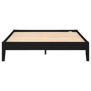 English Elm Ridgeview Dark Cocoa Queen Storage Panel Bed - Sleek Low-Profile Black Frame, No Box Spring Needed B062S00858