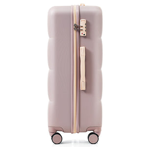 English Elm Luggage Set of 3 Abs Hard Shell Suitcases with Spinner Wheels and Built in Cup Holder Brown N726P296016B