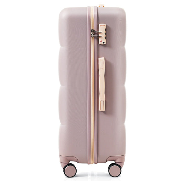 English Elm Luggage Set of 3 Abs Hard Shell Suitcases with Spinner Wheels and Built in Cup Holder Brown N726P296016B