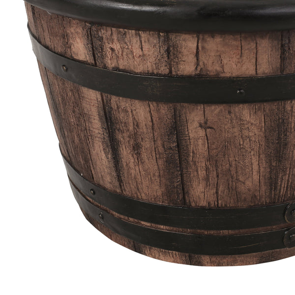 English Elm Christopher Knight Home® - 26.5" Handcrafted Weather-Resistant Wood Finish Floor Fountain with Waterfall Effect & LED Light 71775.00BRN