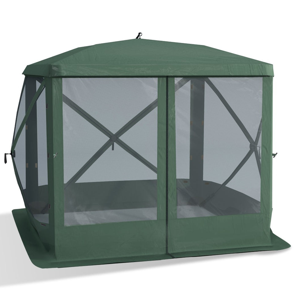 English Elm Outsunny 7x7 Pop up Gazebo Canopy with Mesh Walls Uv Blocking Roof for Camping W2225P200735