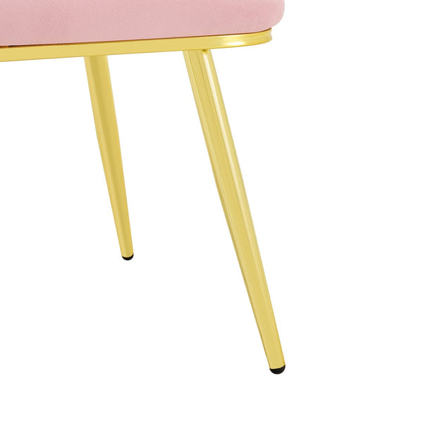 English Elm Modern Velvet Bubble Back Dining Accent Chair Set Glam Sculpted Upholstered Seating Gold,Pink W3875P446132