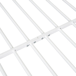 English Elm Full House Bed Frame with Shelves & LED Lights — Metal + Wood Full-Size Playhouse Bed for Kids Room Decor White N737P176706K