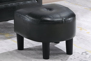 English Elm Accent Chair and Ottoman Set Botanical Script Print Barrel Back with Tapered Legs B089P416566