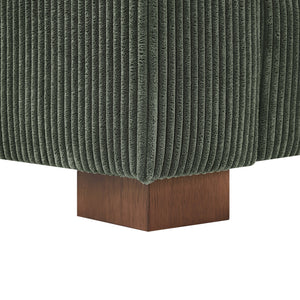 English Elm Sage Modular 86" Corduroy Sofa in Antique Green with Solid Wood Legs, Foam-Wrapped Seats & Headrests B343S00041