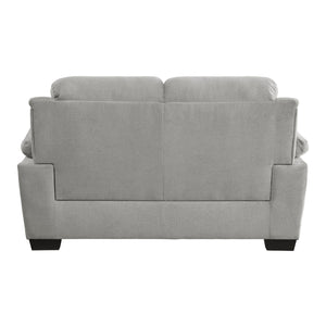 English Elm Plush Gray Textured Loveseat with Channel Tufting, Pillow-Top Arms & Solid Wood Frame, Modern Living Room B011P214024