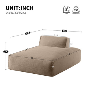 English Elm 72"Oversized 72" Oversized Modular Sofa Bed - Plush, No Assembly, Versatile Design For Living Room Comfort N723P272384D-GIGA