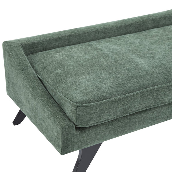 English Elm Christopher Knight Home® - CHAISE modern fabric lounge with rolled accent pillow, splayed birch legs and luxe comfort seating experience Green 68.25 L x 28 W x 17.75 H N776P291705G