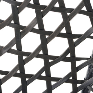 English Elm U_STYLE Sturdy Hammock Chair with HDPE Rattan Weave, Rust-Resistant Chain, Soft Removable Cushion Black+ Gray N711P255131D
