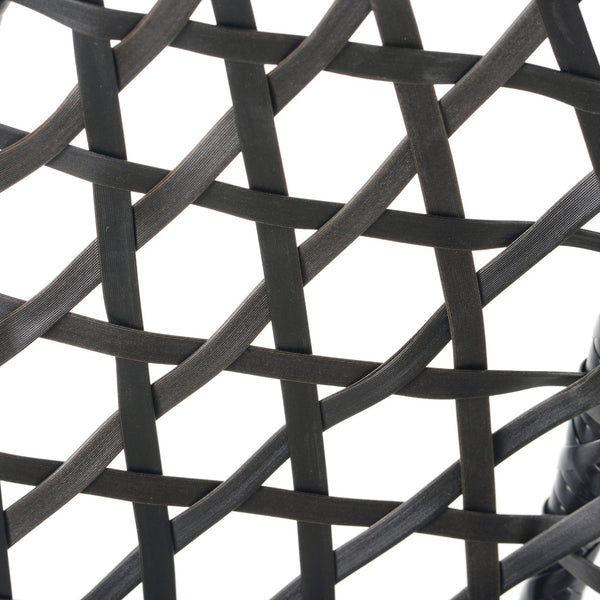 English Elm U_STYLE Sturdy Hammock Chair with HDPE Rattan Weave, Rust-Resistant Chain, Soft Removable Cushion Black+ Gray N711P255131D