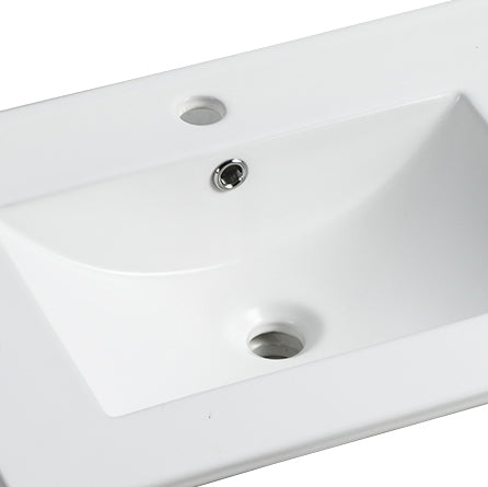 English Elm 24 24 Inch Ceramic Bathroom Sink Basin White – Sleek, Easy-Clean Surface, Spacious Contemporary Design for Versatile Decor (90) W1550P168217