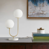 510 Design Zusa Modern/Contemporary Metal 2-Light Globe Table Lamp 5DS153-0046 Gold/White