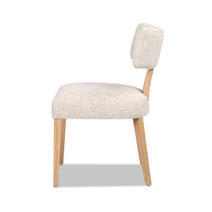 English Elm Jennifer Taylor Home - Louise Split Back Upholstered Dining Side Chair Set of 2 in Travertine Beige Chenille with Solid Rubberwood Legs and Cozy Texture B2719P269263