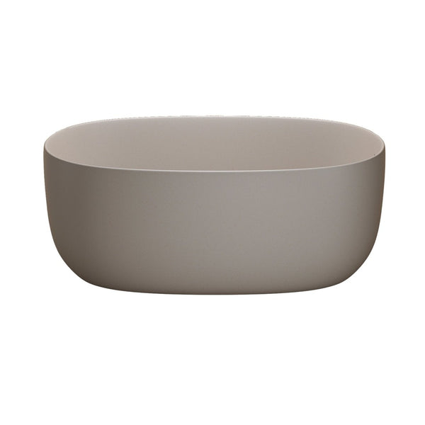 English Elm 51'' Freestanding Solid Resin Stone Soaking Tub Spa Ergonomic Matte White Bath Beige W2753P340379