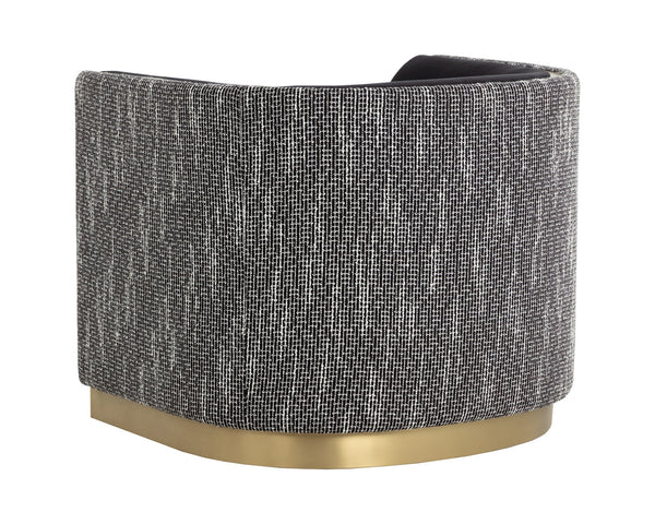 Sunpan Larron Armchair - Contemporary Two-tone Upholstery In Abbington Black & Hobbes Night, Durable Design Black Fabric 111937