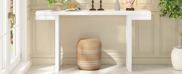 English Elm U-style 60 Inch Geometric Console Table Painted Mdf Foyer Entryway Living Room N711P303209K