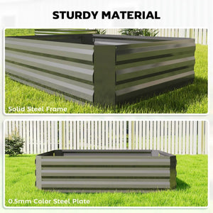 English Elm 2-in-1 Galvanized Steel Raised Garden Bed with Pe Greenhouse Cover for Year Round Growing Clear,Dark Gray T3971P455721