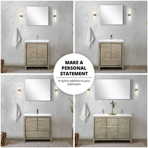 English Elm Rustic Acacia Double Bath Vanity With Cultured Marble Top & Rose Gold Faucet Set – Stylish Storage! B2731P259462-GIGA