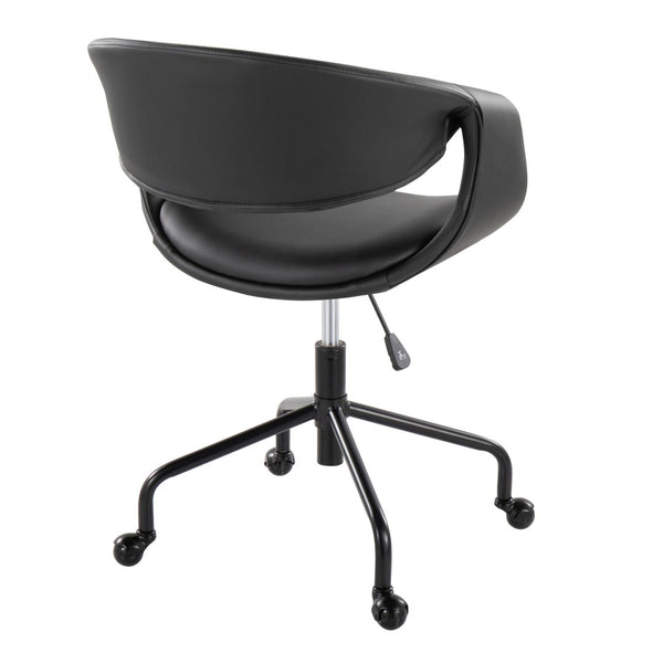 English Elm Task Chair with Chrome Five Star Base Grey Fabric Seat for Modern Home Office Use Black B202P474189