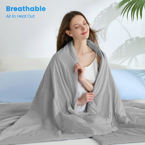 English Elm 1-piece Queen Cooling Comforter Nylon Spandex Shell Wave Quilted Breathable Lightweight Fill Gray B035P408408