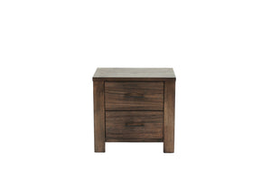 English Elm Oak Modern 1pc Nightstand with Two Soft-Close Drawers, Oak Veneer Bedside Storage Table 26x17x25" B011P244397