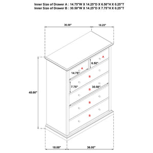 English Elm Anzio Six Drawer Chest Warm Wood Finish Bedroom Storage with Round Knob Hardware Brown B062P451786