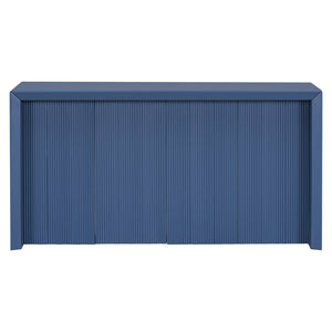 English Elm U_STYLE Acacia Wood Veneer Entryway Table with Wavy Design — Slim 67"x20" Hallway Console, 220 lb Capacity Navy Blue N711P225790V