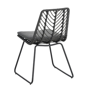 English Elm Christopher Knight Home® - DEJA Rattan Patio Chairs (2-Pack) with Gray Cushions, Iron Frame, 300 lb Capacity, Quick Assembly N762P240764E