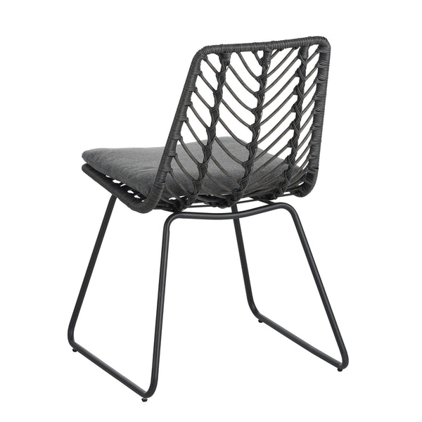 English Elm Christopher Knight Home® - DEJA Rattan Patio Chairs (2-Pack) with Gray Cushions, Iron Frame, 300 lb Capacity, Quick Assembly N762P240764E